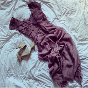 Lilac Beaded Sleeve Formal Gown | Adrianna Papell